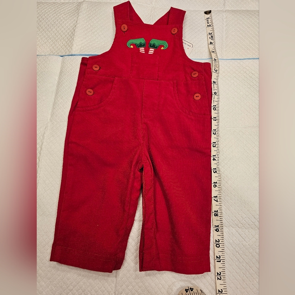 Baby Christmas Corduroy Overalls.  Size 9 Month.